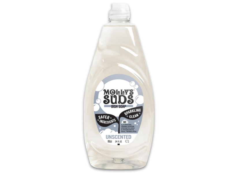 Molly's Suds Dish Soap, Unscented, 24 fl oz, Pack Of 2
