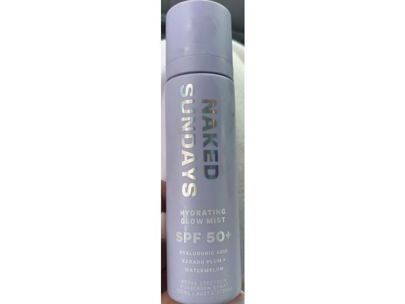 Naked Sundays Hydrating low Mist Sunscreen , Kakadu Plum + Watermelon, SPF 50 +