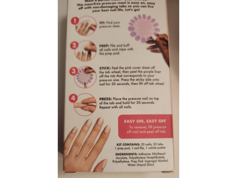 Oilve & June Press On Nails Super Stick Mani, Short Tutu, 32 Count