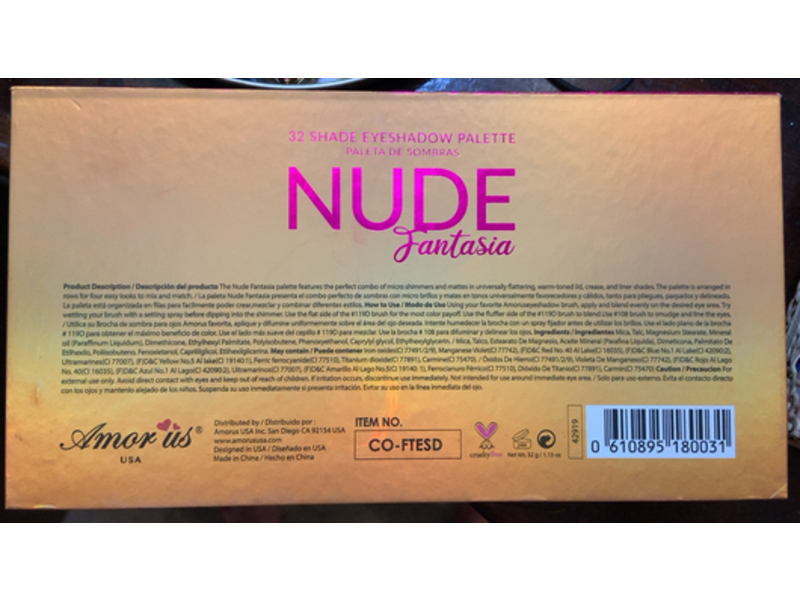 Amor Us Nude Fantasia Eyeshadow Palette, 1.13 oz/ 32 g