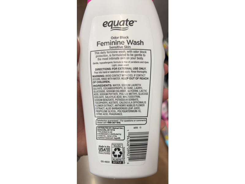 Equate Odor Block Feminine Wash, 12 fl oz/355 mL