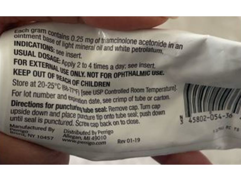 Triamcinolone Acetonide, 0.025% Ointment, 80 g Perrigo (RX)