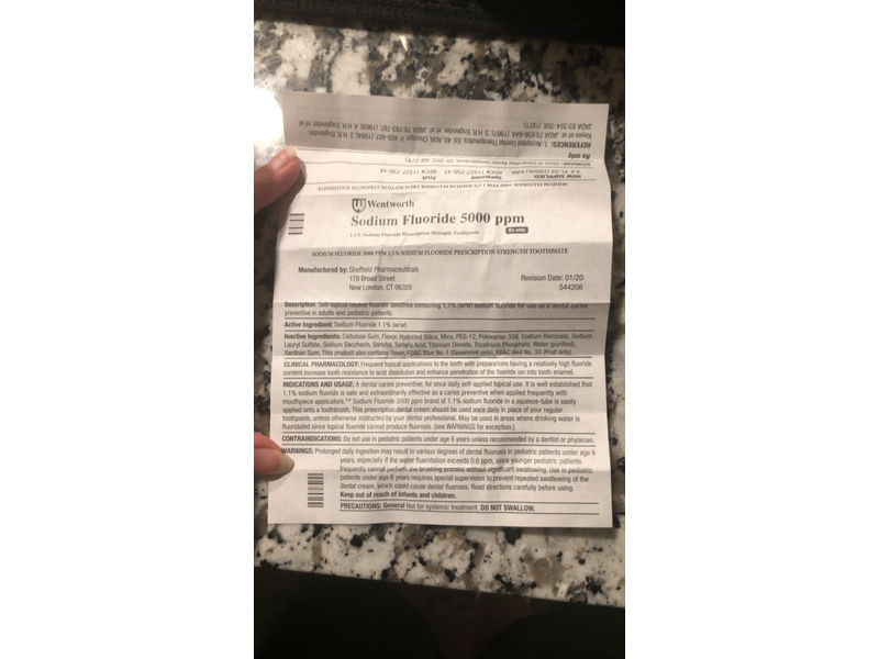 Sodium Fluoride Toothpaste, Fruit, 3.4 fl oz/100 mL Wentworth (RX)