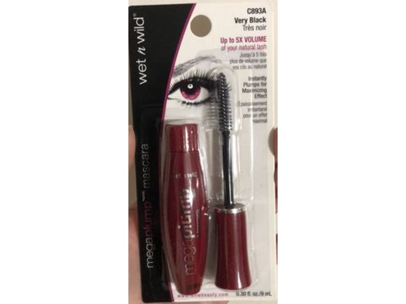 Wet N Wild Mega Plump Mascara, C893A Very Black, 0.30 fl oz/9 mL