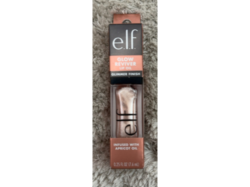 e.l.f Glow Reviver Lip Oil Glimmer, Crystal Baller, 0.25 fl oz/7.6 mL