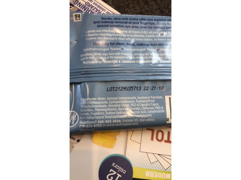 Neutrogena Make-up Remover Cleansing Towelettes Wipes (1 x 7 Pack) Travel Size