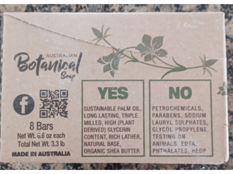 Australian Botanical Bar Soap, 6.6 oz, 8 Count