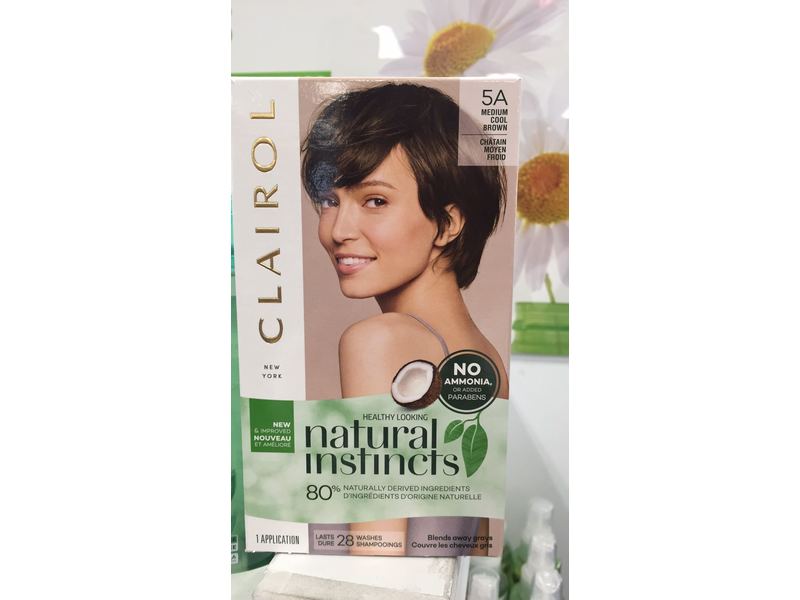 Clairol Natural Instincts Hair Color, 5A Medium Cool Brown, 1 Application.