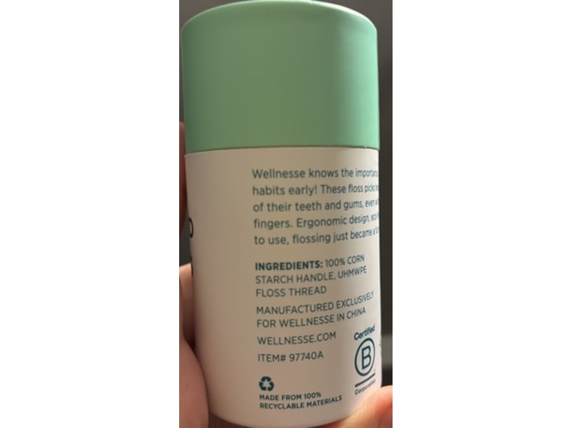 Wellnesse Plant-Based Floss Picks, 50 Picks