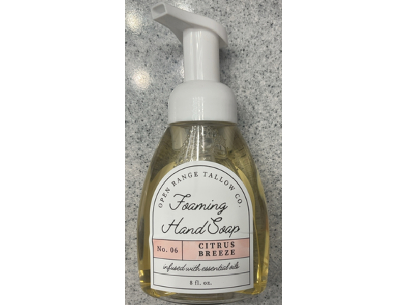 Open Range Tallow Co. Foaming Hand Soap, Citrus Breeze, 8 fl oz