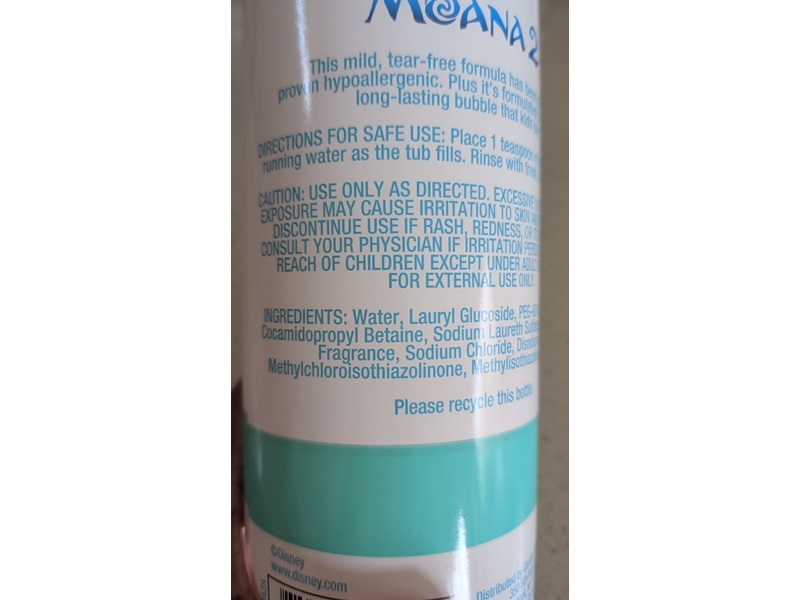 Disney Moana 2 Happy Bubble Bath, Lightly, 32 fl oz/946 mL