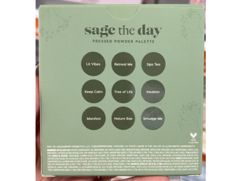 ColourPop Sage The Day Pressed Powder Palette, 0.3 oz/9.0 g