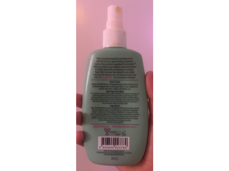 The Fox Tan Rapid Tanning Mist, Accelerate, 120 mL