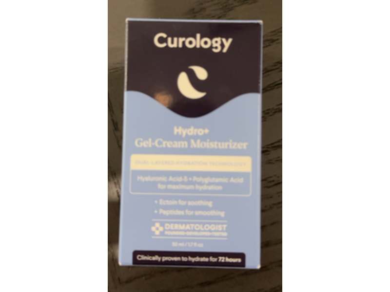 Curology Hydro+ Gel-Cream Moisturizer, Hyaluronic Acid-5 + Polyglutamic Acid, 1.7 fl oz/50 mL