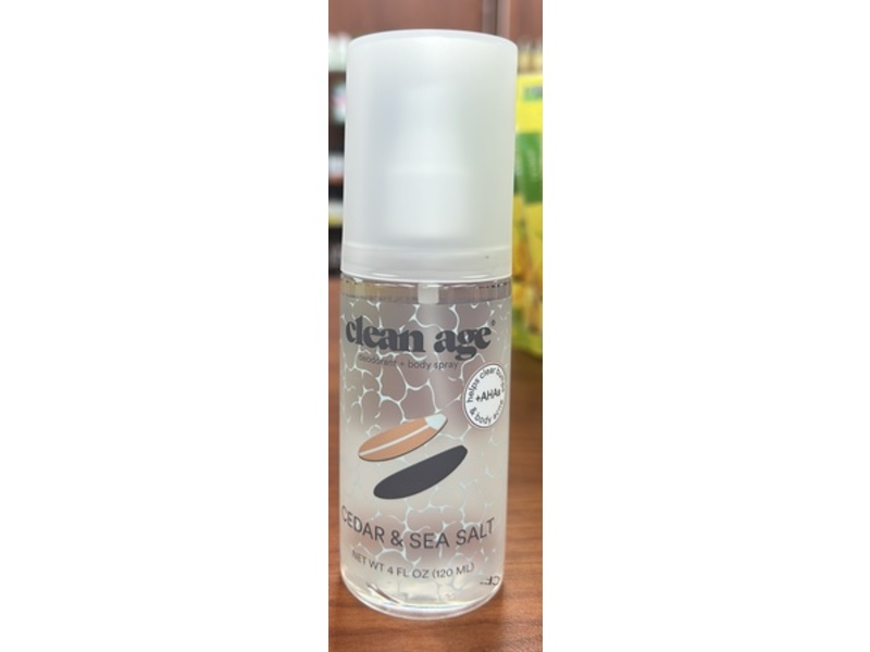 Clean Age Deodorant Spray, Cedar & Sea Salt, 4 fl oz/120 mL