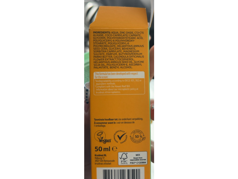 Kruidvat Solait Natural Face Sunfluid, SPF 30, 50 mL