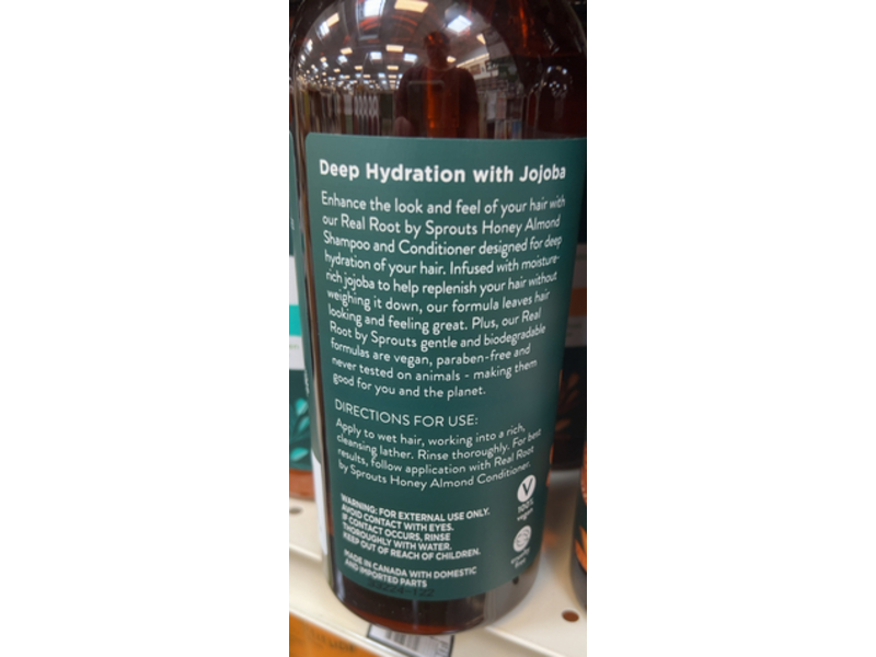 Real Root By Sprouts Deep Hydration Shampoo, Honey Almond, 32 fl oz/946 mL
