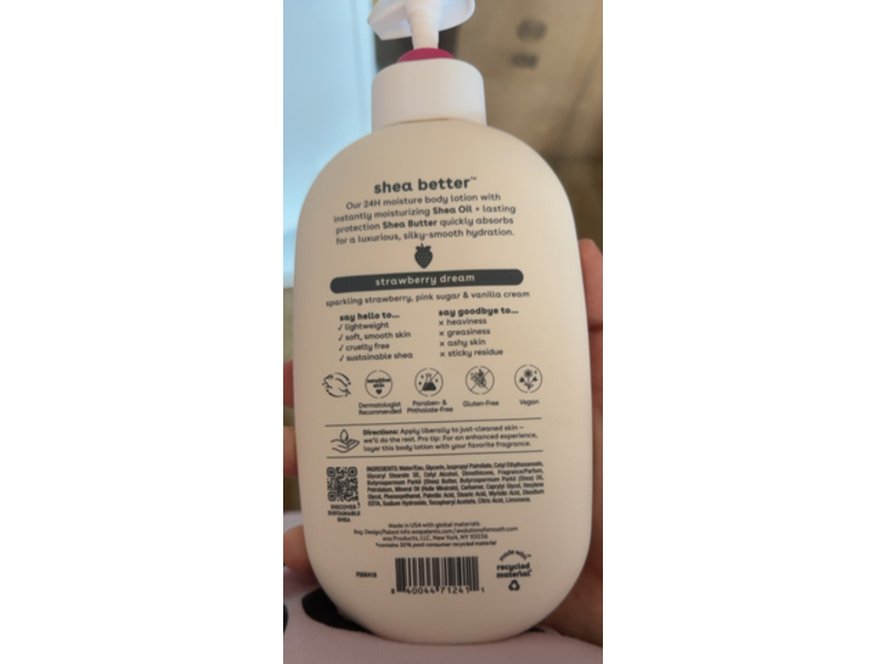 EOS Shea Better 24h Moisture Body Lotion, Strawberry Dream, 16 fl oz/473 mL