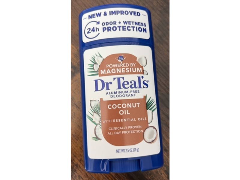 Dr Teal's Deodorant, Magnesium, Coconut Oil, 2.5 oz/71 g, Pack Of 3