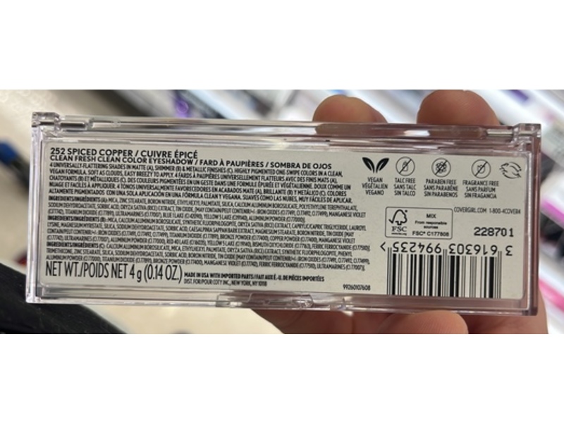 Cover Girl Clean Color Eyeshadow, 252 Spiced Copper, 0.14 oz/4 g