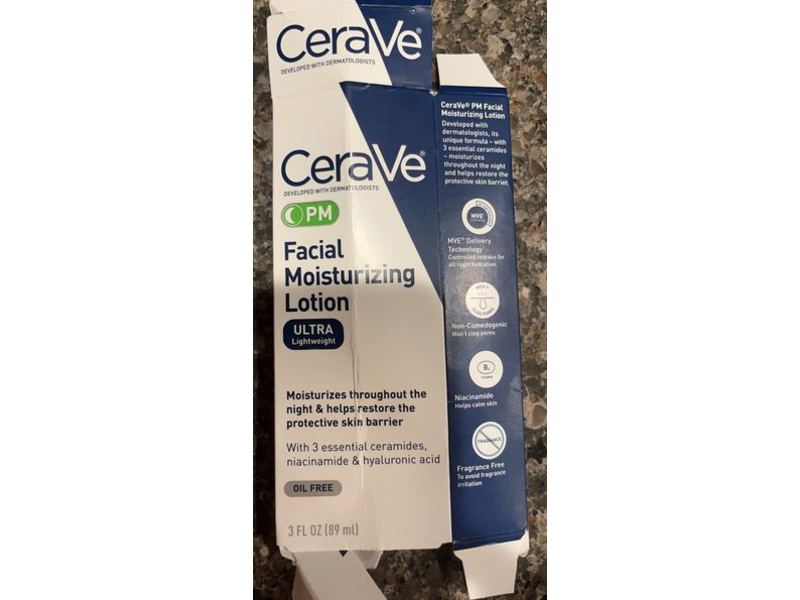 CeraVe PM Facial Moisturizing Lotion, 3 fl oz/89 mL