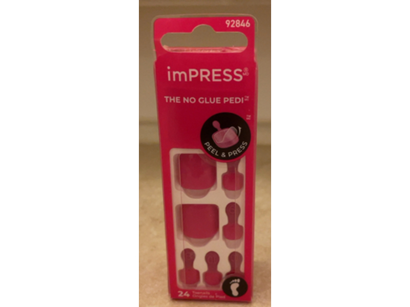Impress The No Glue Pedi Toenails, Sweet Honey, 24 Count