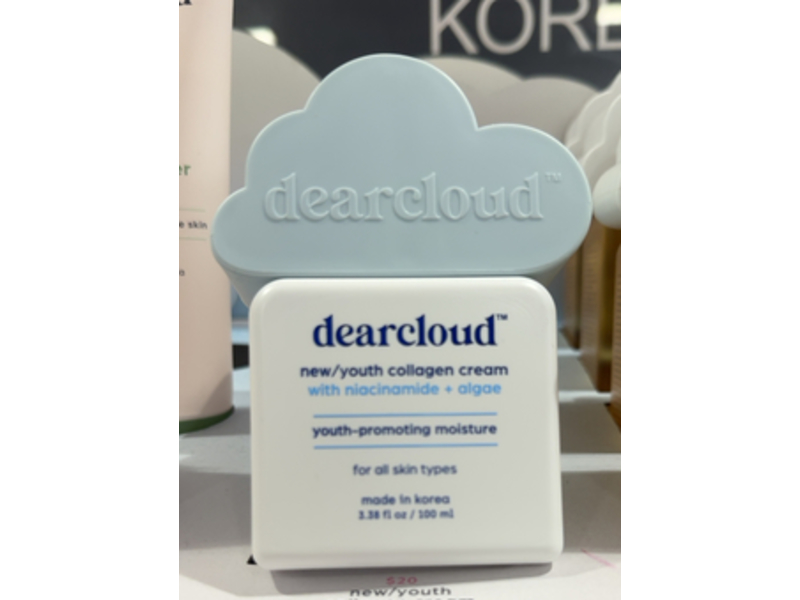 Dearcloud New/Youth Collagen Cream, Niacinamide + Algae, 3.38 fl oz/100 mL