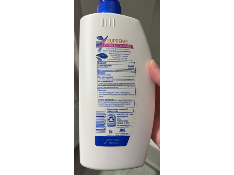 Head & Shoulders Supreme Soothe & Strengthen Conditioner, Argan Oil & Rose Essence, 28.2 fl oz/835 mL