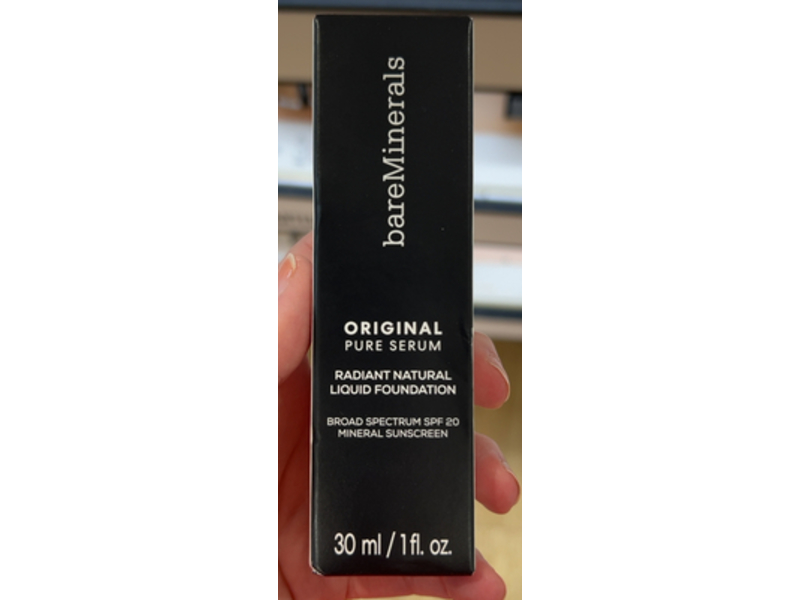 BareMinerals Original Pure Serum Radiant Natural Liquid Foundation, SPF 20 Fair Warm 1, 1 fl oz/30 mL