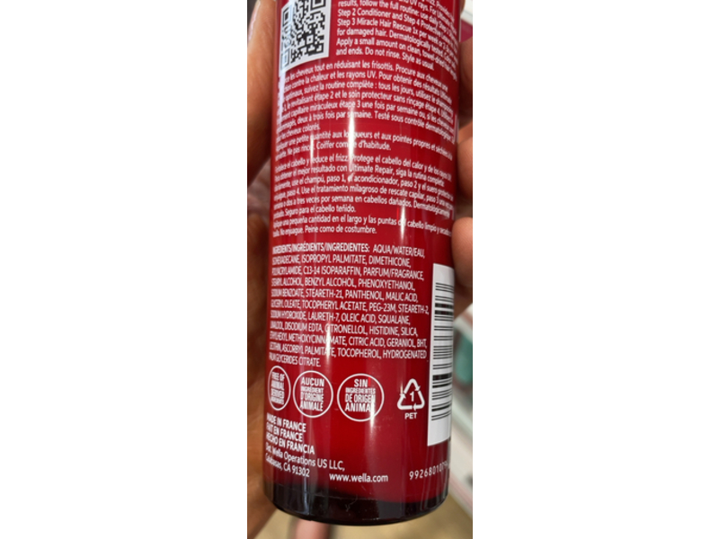 Wella Professionals Ultimate Repair Protective Leave-In, AHA & Omega-9, 4.7 fl oz/140 mL