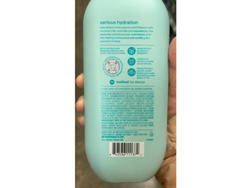 Method Hydrating Body Wash, Coco Twist, 18 fl oz/532 mL