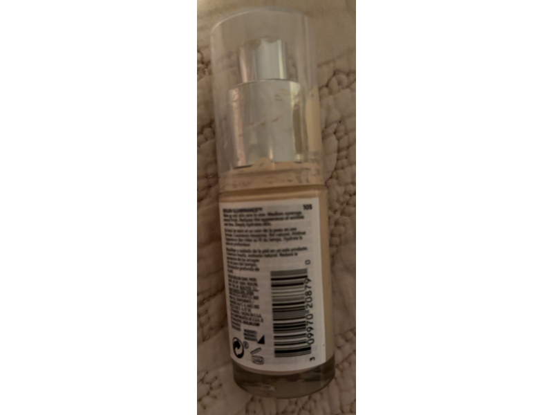 Revlon Illuminance Skin-Caring Foundation, 105 Cream Ivory, 1 fl oz/30 mL