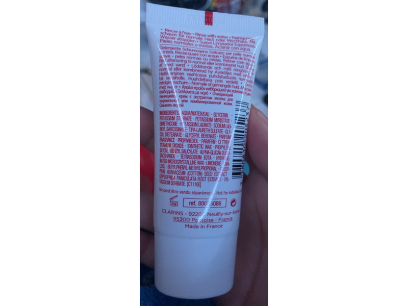 Clarins Gentle Foaming Cleanser, Cottonseed, 0.8 oz/30 mL