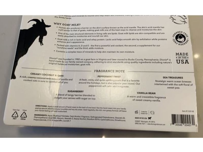 Dionis Goat Milk Hand Cream, 1 oz, 5 Pack