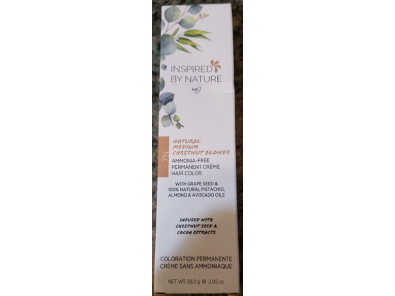 Ion Inspired By Nature Permanent Hair Color, 7N Natural Medium Chestnut Blonde, 2.05 oz/58.2 g