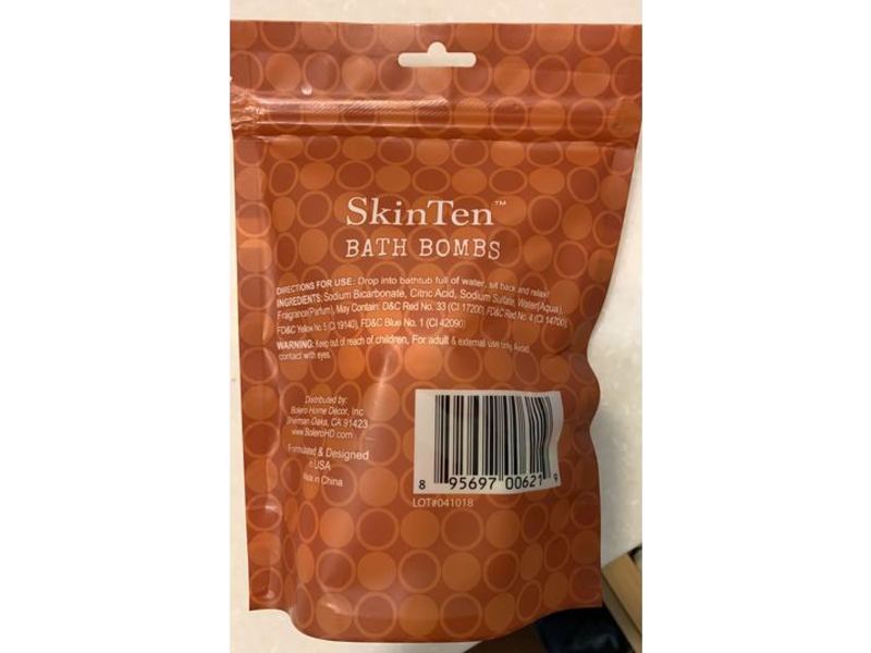 Skinten Moisturizing & Hydrating Bath Bomb, Vanilla Cream, 5.3 oz/150 g, Pack Of 3