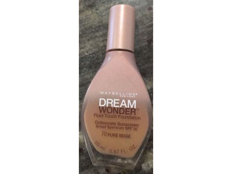 Maybelline Dream Wonder Fluid-Touch Foundation, SPF 20, 70 Pure Beige, 0.67 fl oz/20 mL