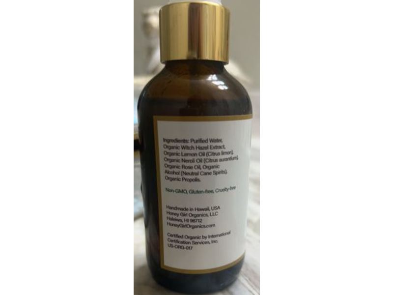 Honey Girl Organics Facial Toner, Propolis, Rose, Neroli, 4 fl oz