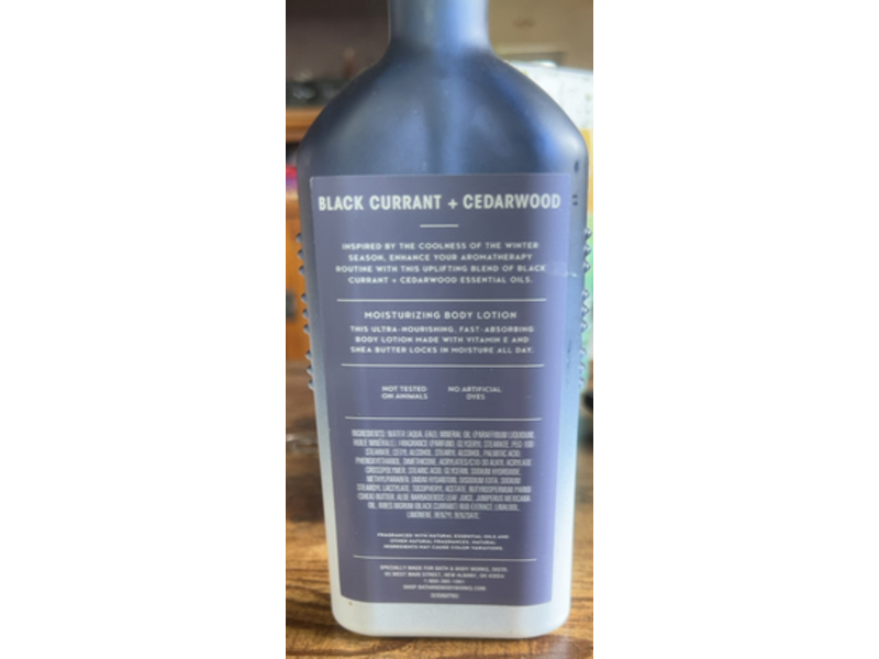 Bath & Body Works Aromatherapy Moisturizing Body Lotion, Black Currant + Cedarwood, 6.5 fl oz/192 mL