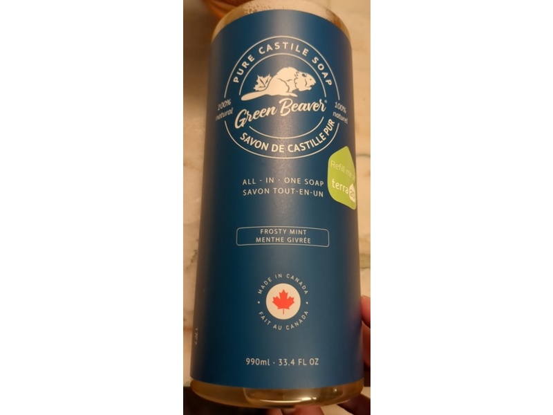 Green Beaver All in One Soap, Frosty Mint, 33.4 fl oz/990 mL
