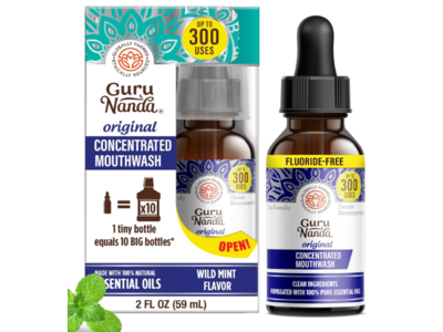 GuruNanda Concentrated Mouthwash, Wild Mint Flavor, 2 fl oz/59 mL