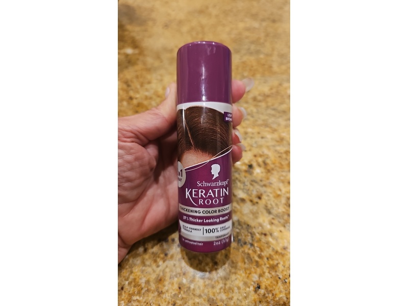 Schwarzkopf Keratin Root Thickening Color Boost Spray, Light Brown, 2 oz/57 g