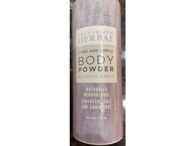 Ora's Amazing Herbal Body Powder, Blissful Earth , 2.5 oz/71 g