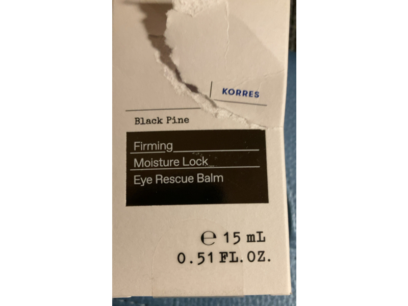Korres Firming Moisture Lock Eye Rescue Balm, Black Pine, 0.51 fl oz/15 mL