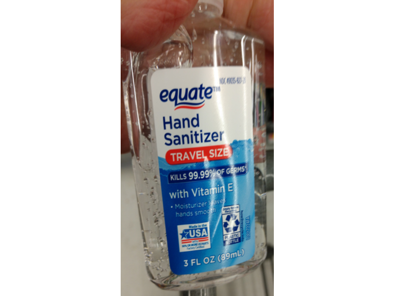 Equate Travel Size Hand Sanitizer, Vitamin E, 3 fl oz/89 mL