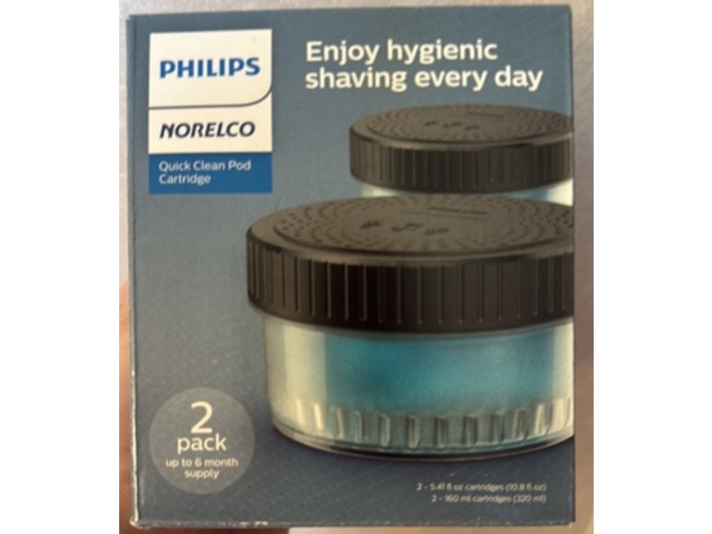 Norelco Philips Quick Clean Pod Cartridge, 10.8 fl oz/320 mL, Pack Of 2