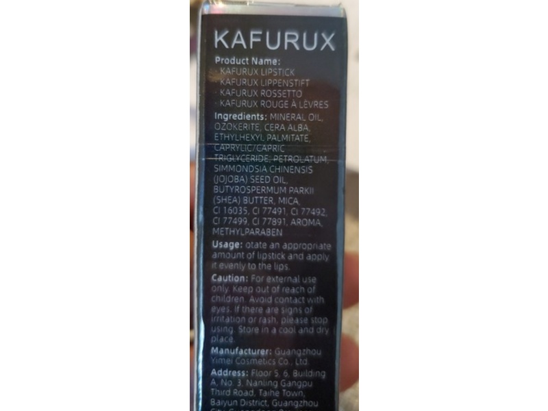 Kafurux Trend Color Lipstick, Black, 0.1 oz/3 g
