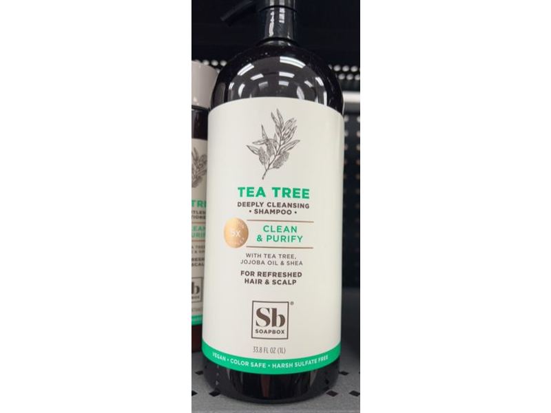 Soapbox Clean & Purify Shampoo, Tea Tree, 33.8 fl oz/1 L