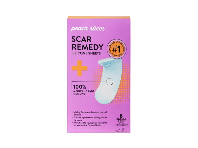 Peach Slices Scar Remedy Silicone Sheets, 8 Count