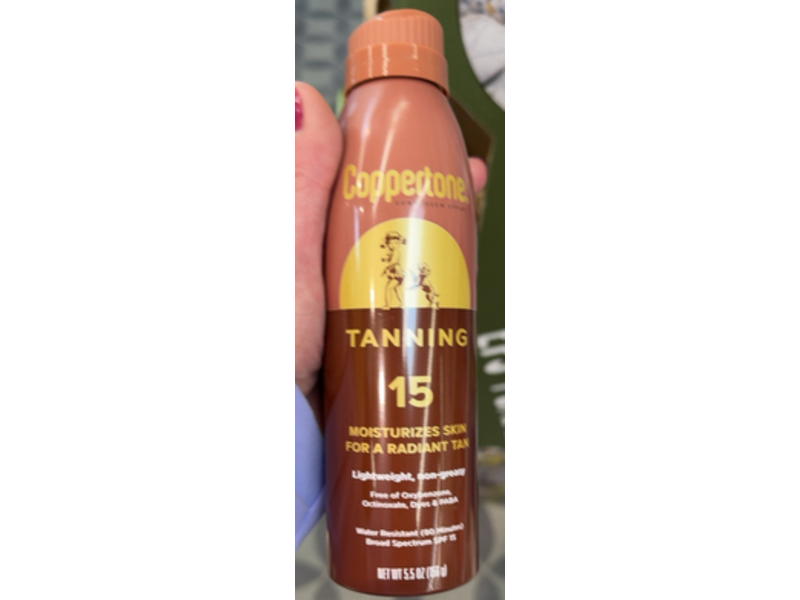 Coppertone Tanning Sunscreen Spray, SPF 15, 5.5 oz/156 g